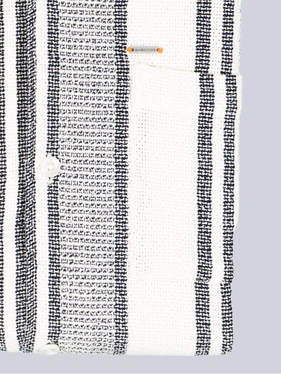 emilio adani Herren Kurzarm-Hemd gestreift Creme 39039