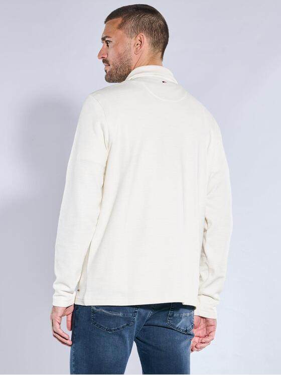 emilio adani Herren Modisches Sweatshirt mit Stehkragen Naturweiss 39959
