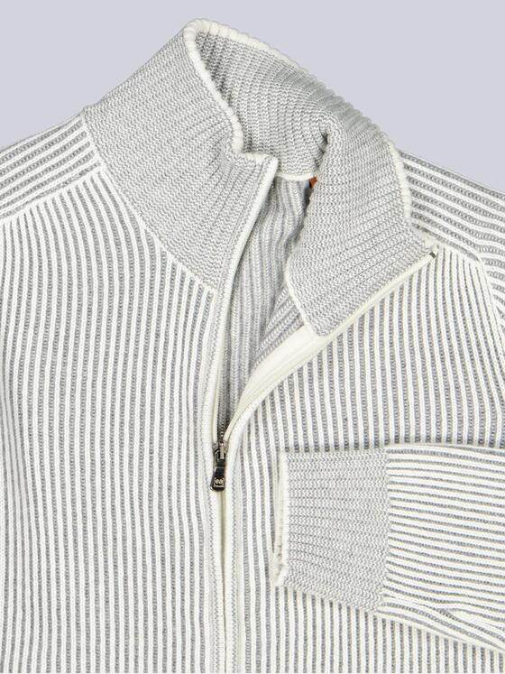 emilio adani Herren Strickjacke strukturiert Naturweiss 39558