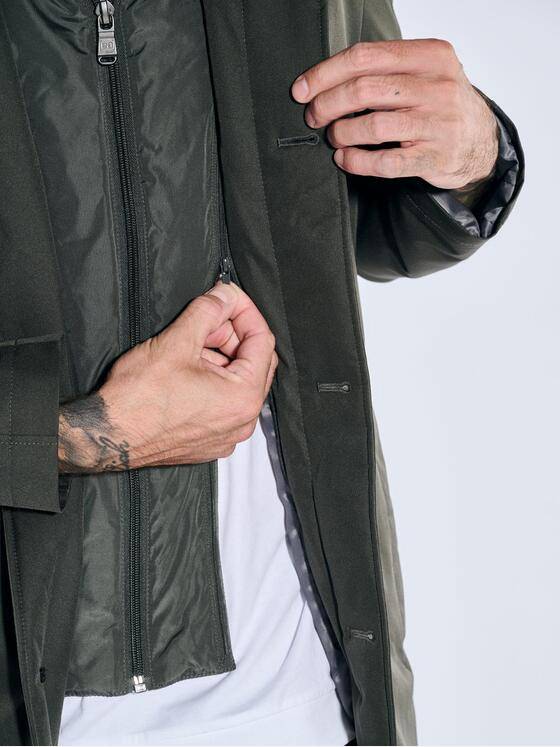 emilio adani Herren Mantel mit heraustrennbarem Inlet Grün 39143
