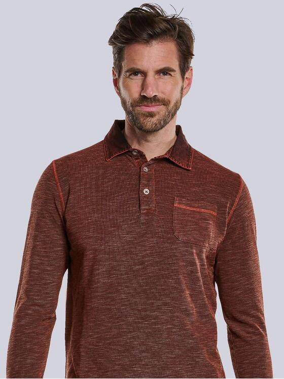 engbers Herren Langarm-Shirt Polokragen Orange 32440