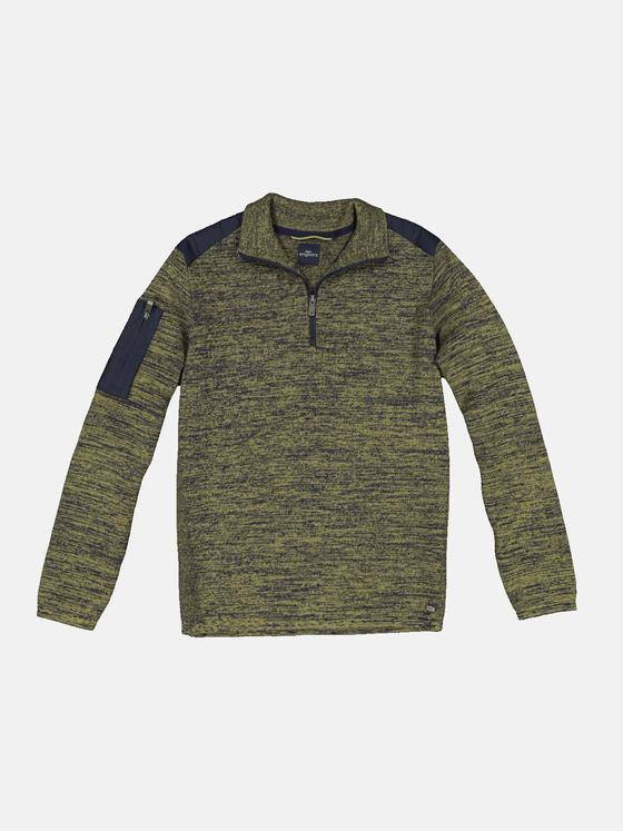 engbers Herren Pullover Troyerkragen Khaki 33930
