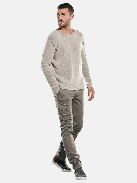 emilio adani Herren Strick-Pullover rundhals Beige 32160