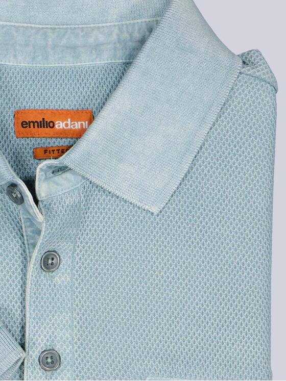 emilio adani Herren Poloshirt mit versteckter Brusttasche Hellblau 40767