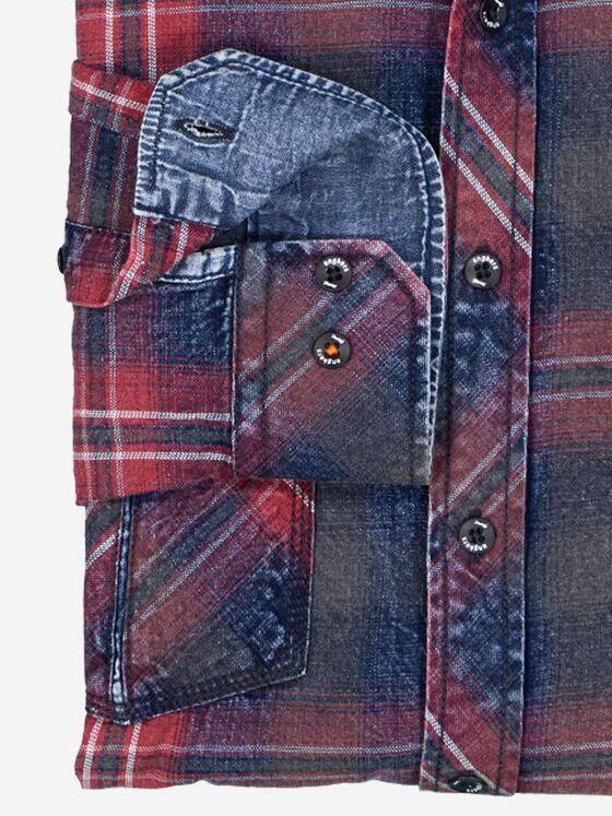 engbers Herren Langarm-Hemd kariert Rostorange 37853