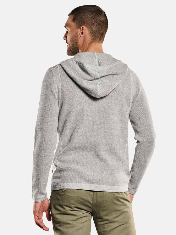emilio adani Herren Strickjacke mit Kapuze Grau 33010