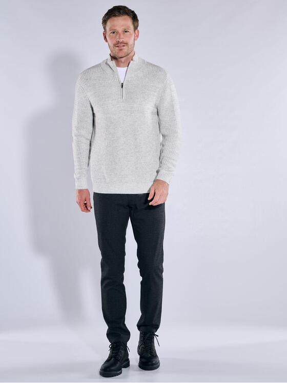 engbers Herren Pullover mit Troyerkragen Silbergrau 38021