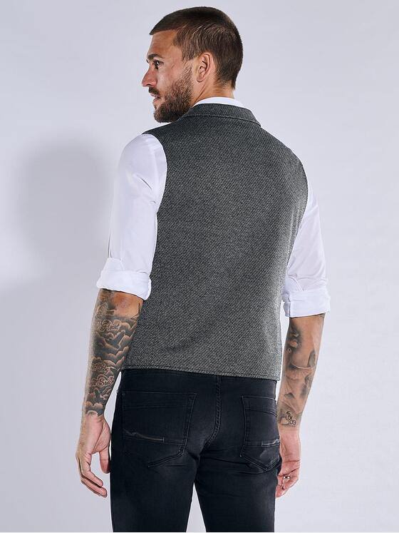 emilio adani Herren Sakko-Weste slim fit Grau 37170
