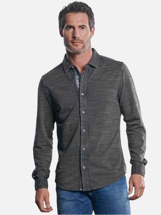 engbers Herren Poloshirt mit geflammter Optik Granitgrau 30265