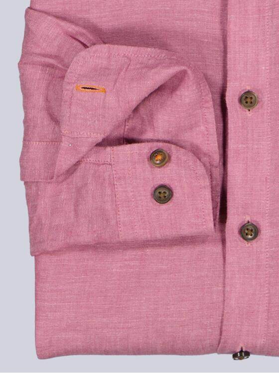 emilio adani Herren Leinen-Hemd mit Haifisch-Kragen Rosa 40679