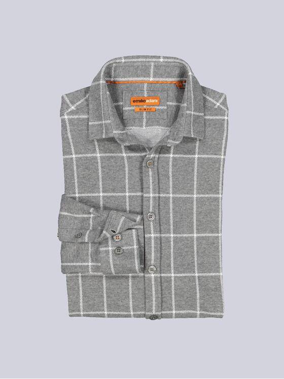 emilio adani Herren Langarm-Hemd slim fit Grau 35775