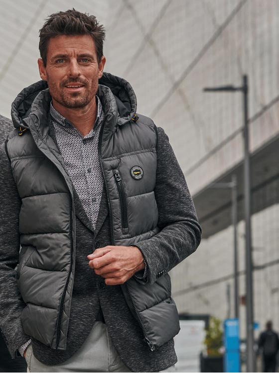 engbers Herren Steppweste mit abnehmbarer Kapuze Grau 33561