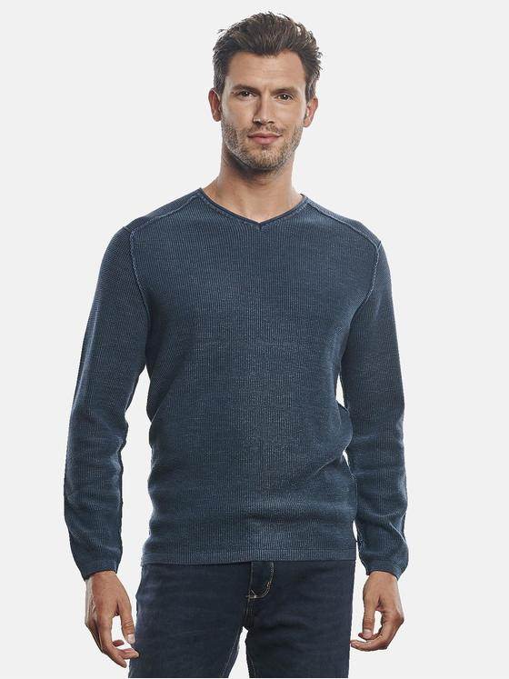 engbers Herren Pullover V-Ausschnitt Petrolgruen 31703