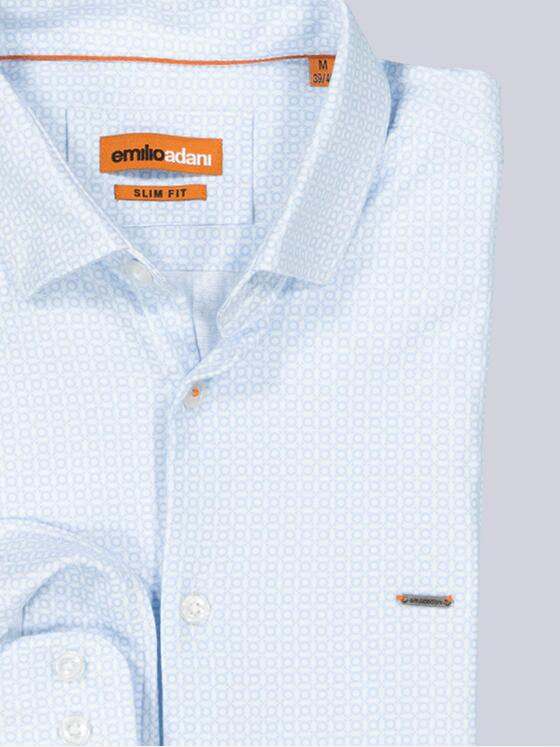 emilio adani Herren Langarm-Hemd slim fit Blau 35510