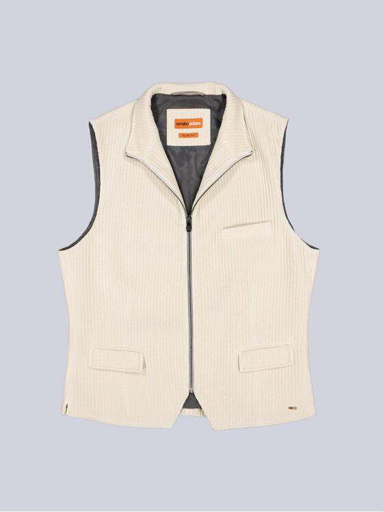 emilio adani Herren Sakko-Weste mit Zipper Naturweiss 39386