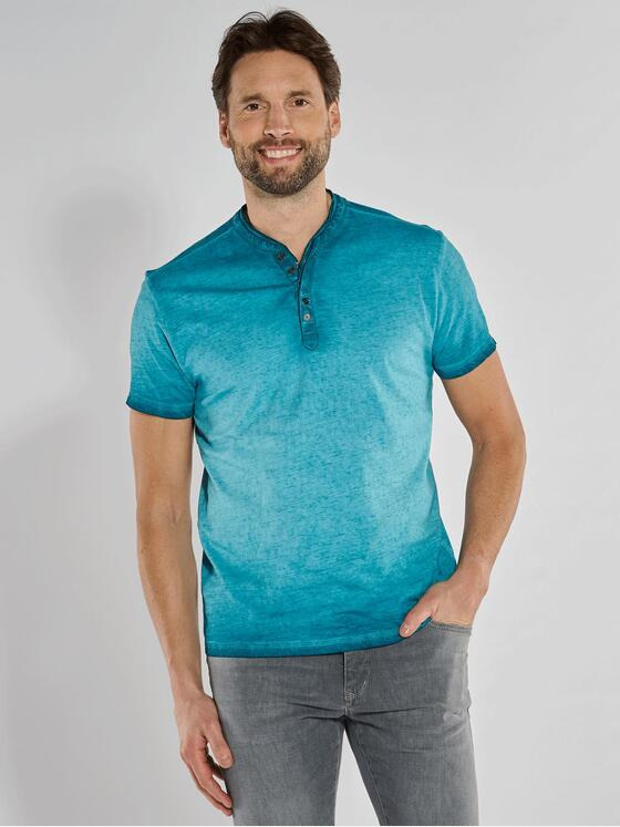 engbers Herren Henley-Shirt uni Türkis 36183