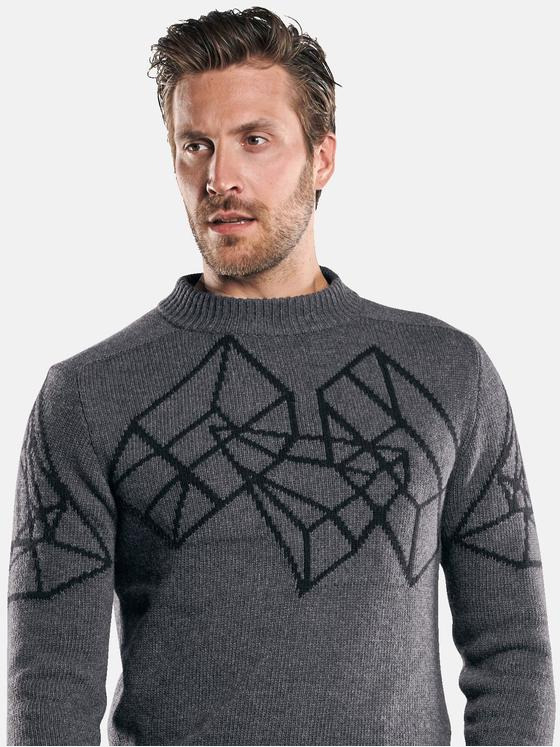 emilio adani Herren Intarsien Pullover Grau 30430