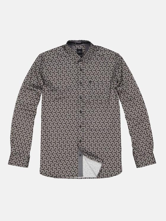 engbers Herren Langarm-Hemd gemustert Grau 34157