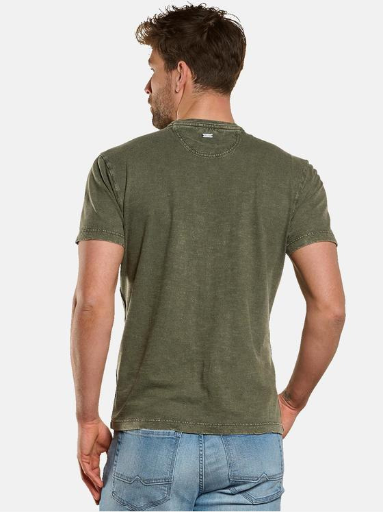 engbers Herren T-Shirt mit Leinenanteil Oliv 33112