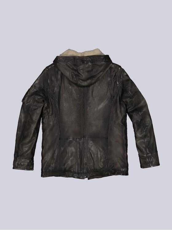 engbers Herren Lederjacke mit Kapuze Grün 33546