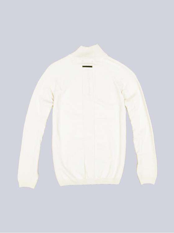 emilio adani Herren Pullover mit Polo-Kragen Weiß 36075