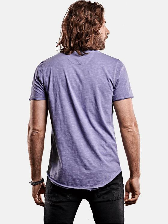emilio adani Herren Rundhals T-Shirt Violett 28328