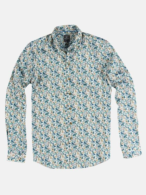 ENGBERS GERMANY Herren Langarm-Hemd in Satin-Warenqualität Petrol 31644