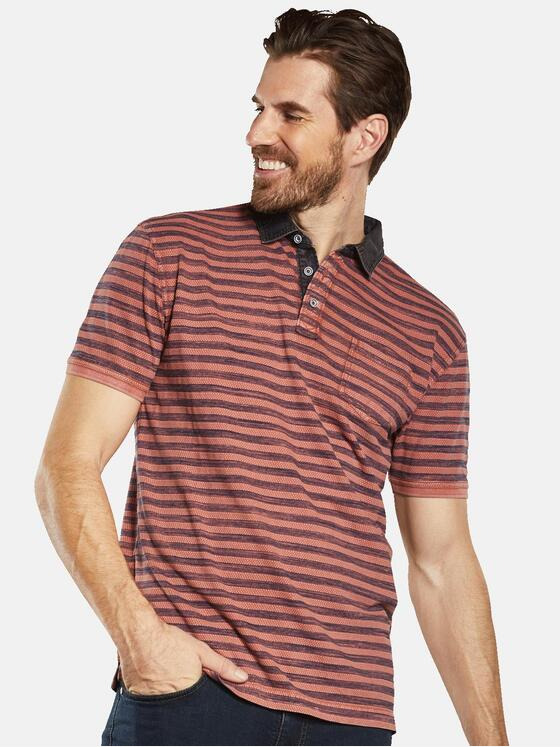 engbers Herren Polo-Shirt gestreift Orange 34523