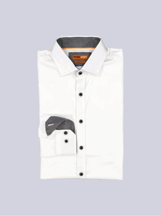 emilio adani Herren Langarm-Hemd "My Favorite" Reinweiss 35153
