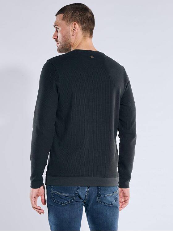 emilio adani Herren Modisches Langarm-Shirt Schwarz 40130