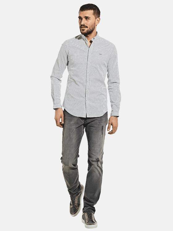 emilio adani Herren Modisches Langarmhemd mit Comfort-Stretch-Anteil Blau 30012