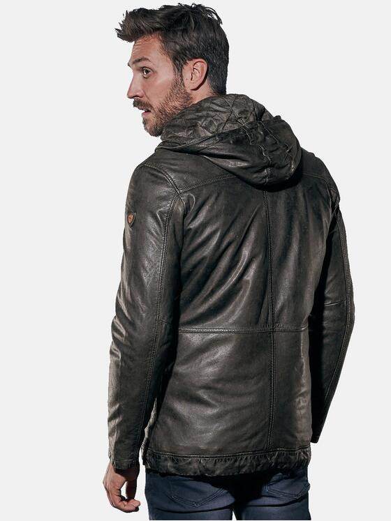emilio adani Herren Lederjacke Schwarzbraun 30773