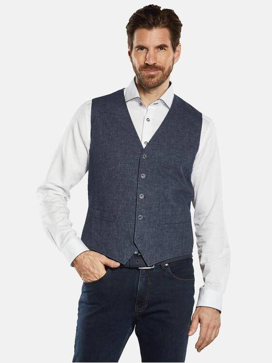 engbers Herren Sakko-Weste mit Leinenanteil Blau 34501
