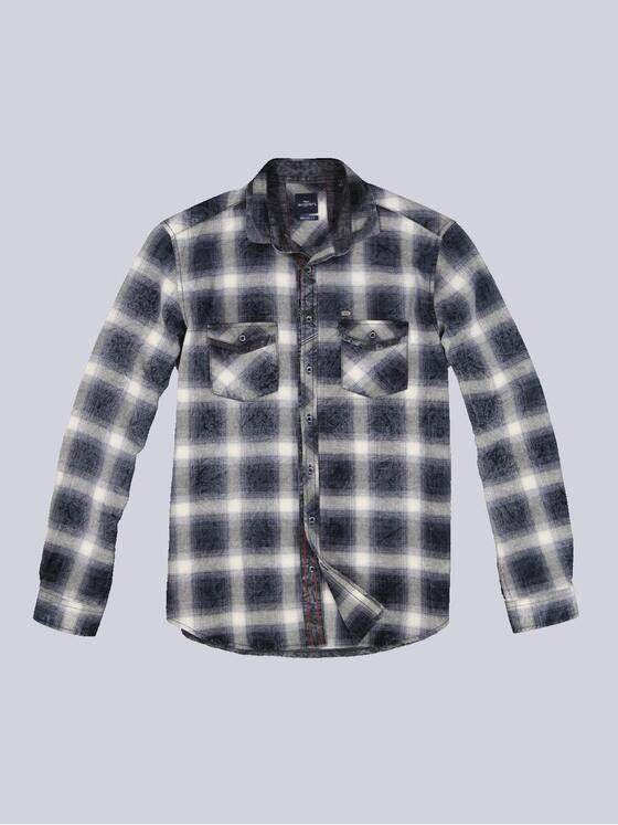 engbers Herren Langarm-Hemd kariert Schwarz 33808