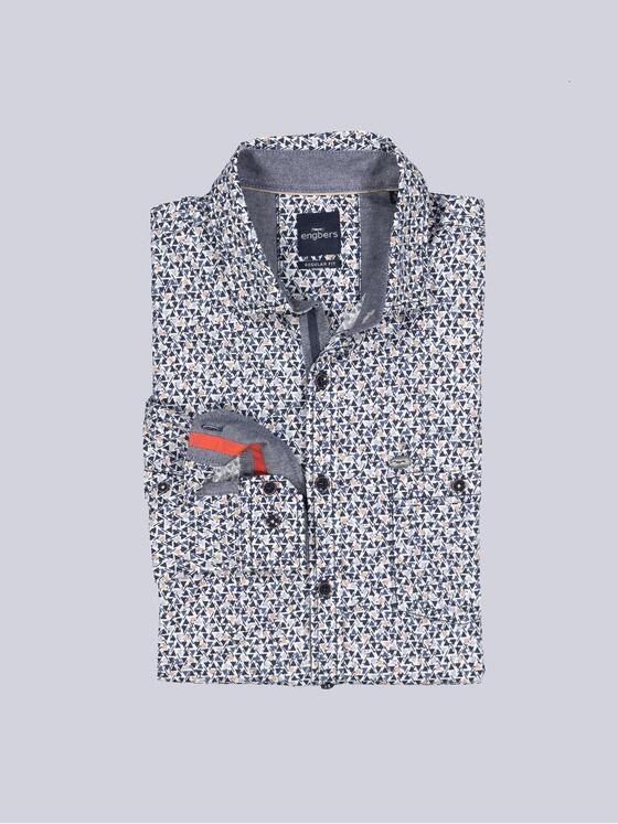 engbers Herren Langarm-Hemd gemustert Brilliantblau 36010