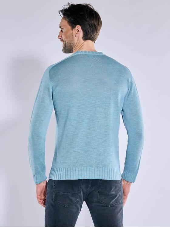 ENGBERS GERMANY Herren Pullover mit Leinenanteil Hellblau 38997