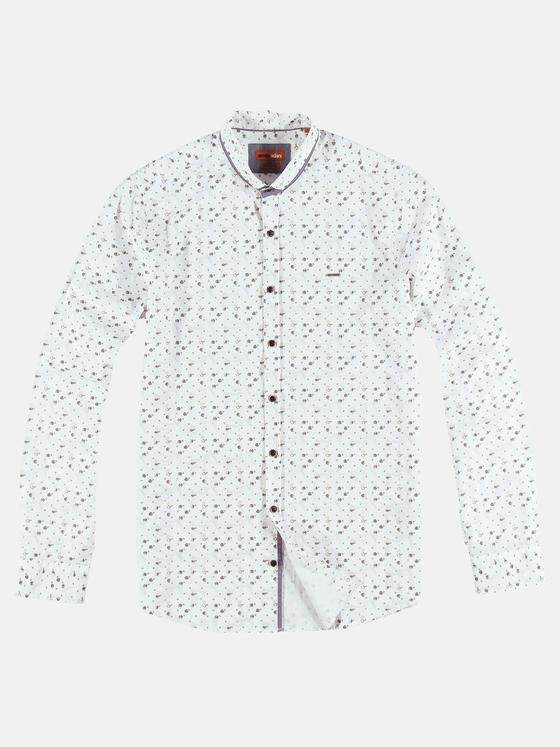 emilio adani Herren Langarmhemd mit außergewöhnlichem Druck Braunbeige 31324