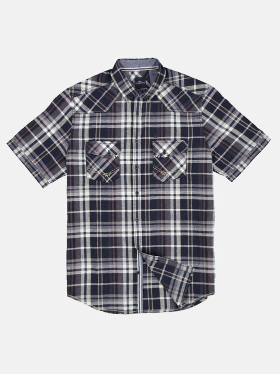 engbers Herren Kurzarm-Hemd kariert Marineblau 33072