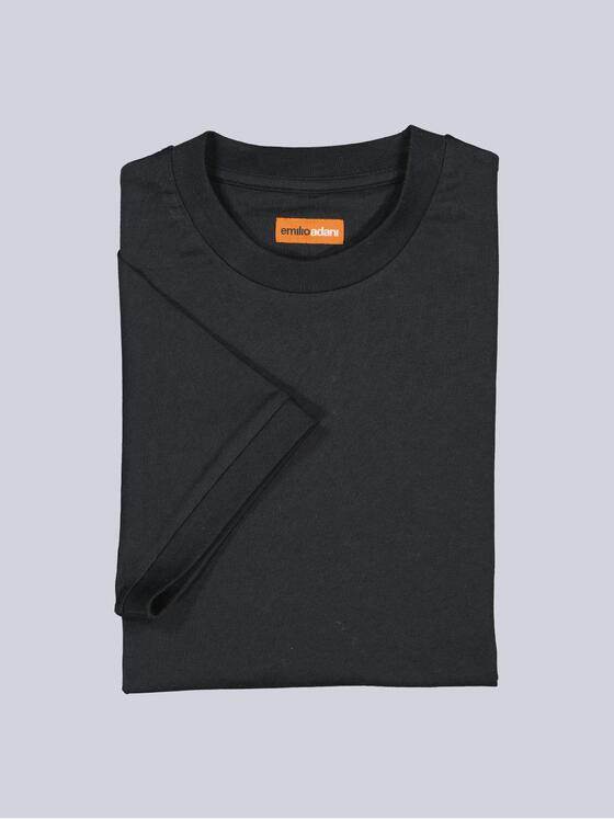 emilio adani Herren Rundhals T-Shirt Schwarz 39312