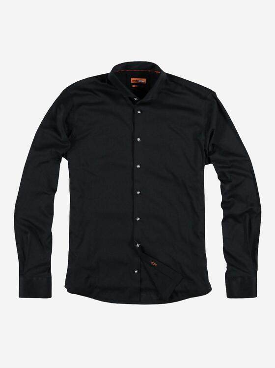emilio adani Herren Jersey-Hemd Langarm Schwarz 38257