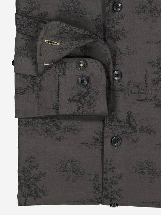 engbers Herren Langarm-Hemd gemustert Braun 37758