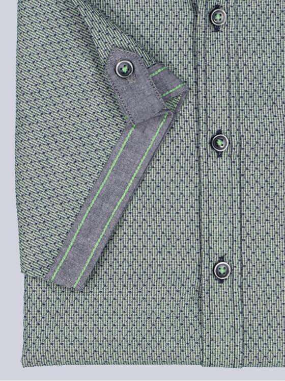 engbers Herren Kurzarm-Hemd strukturiert Hellgruen 38575