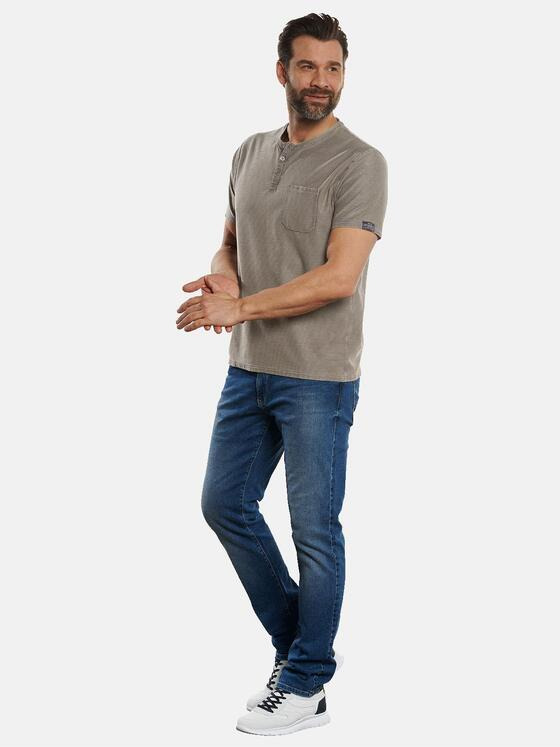 engbers Herren Henley-Shirt strukturiert Braun 33144