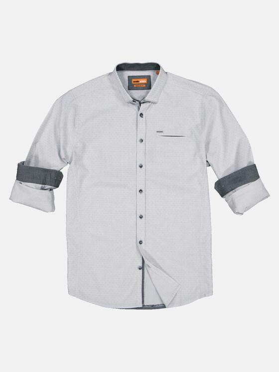 emilio adani Herren Langarm-Hemd strukturiert Silbergrau 32461