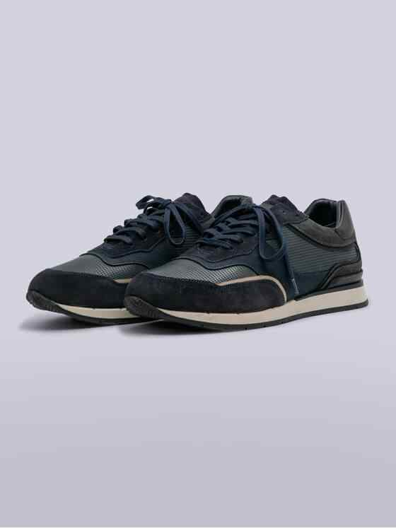 engbers Herren Ledersneaker sportiv Marineblau 39348