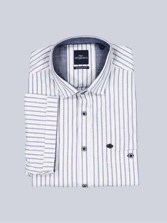 engbers Herren Kurzarm-Hemd gestreift Brilliantblau 38772