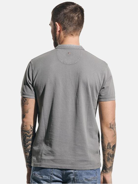 emilio adani Herren Pique-Poloshirt mit edler Knopfleiste Grau 31127
