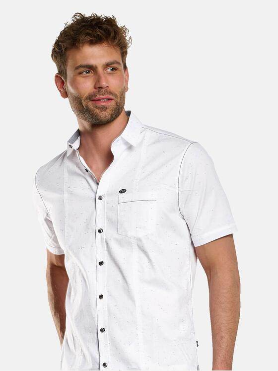 engbers Herren Kurzarm-Hemd gemustert Naturweiss 33254