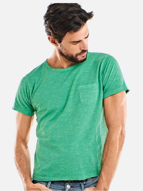 emilio adani Herren Rundhals T-Shirt Grün 26390
