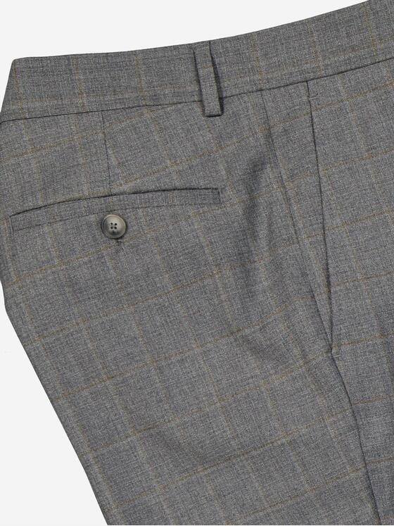 emilio adani Herren Anzug-Hose kariert Silbergrau 37645